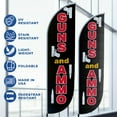 thumbnail image 5 of Gun Ammos Feather Flag(11.5Feetx2.5Feet) By Dreamcontroller For Business Outside With Optional Add-On Pole(15Feet) and Groundspike | Custom Swooper Flag | Made In Usa, 5 of 7