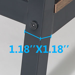 MAYEERTY Industrial 2-Tier Sofa Table 1.57" MDF Triangular Structure Home Decor