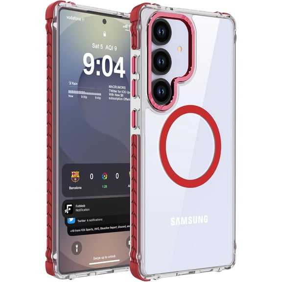 REQO Strong Magnetic Case for Samsung Galaxy S24 Plus/S25 Plus 6.7-Inch,[Compatible with Magsafe][Military Grade Drop Protection] Clear Slim Shockproof Protective Phone Cover