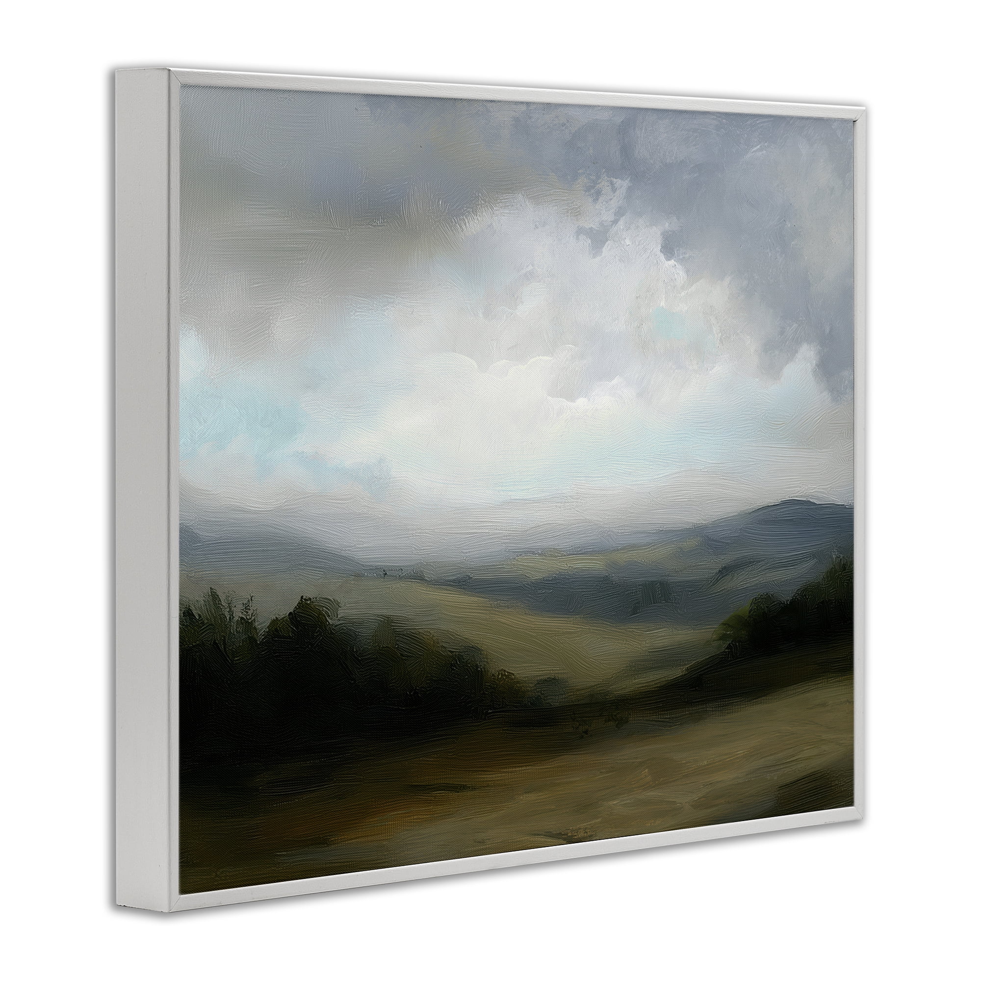Stupell Industries Refreshed Quiet Rolling Hills White Framed Giclee Art, design by Annabelle Hall