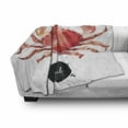 thumbnail image 3 of Animal Soft Flannel Fleece Throw Blanket, Watercolor Art Illustration of King Crab Ink Splatter Design, Cozy Plush for Indoor and Outdoor Use, 50" x 60", Dark Coral Vermilion, by Ambesonne, 3 of 6