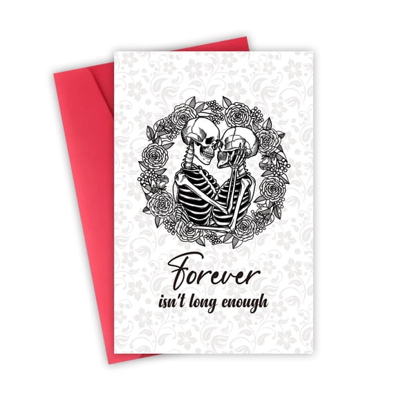 Tarjeta de San Valentín FSSDAS Skeleton Gothic para él o ella