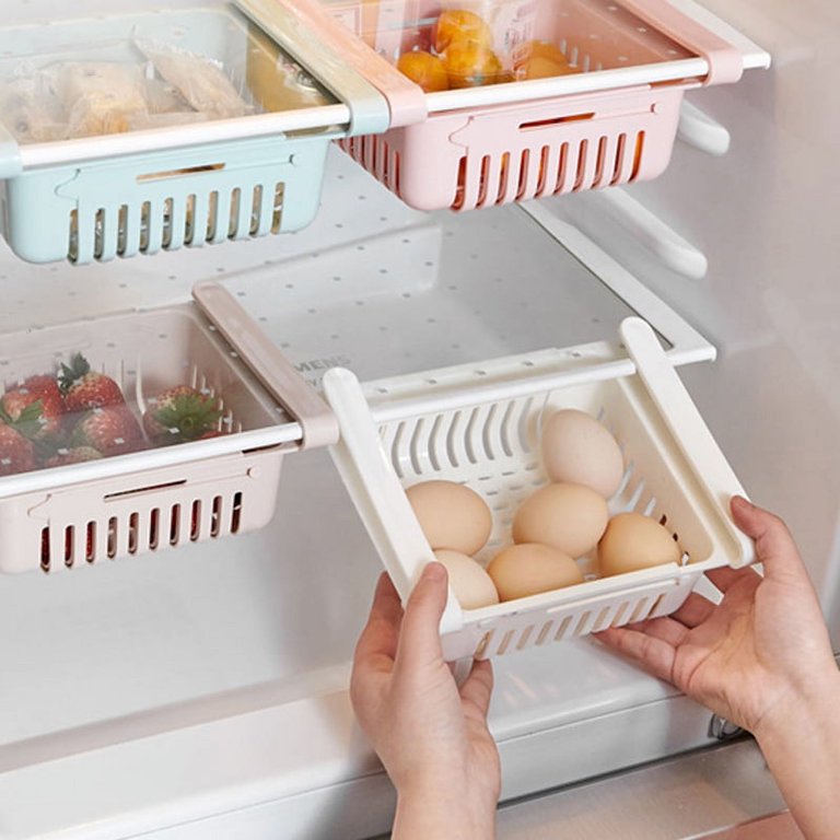 Refrigerator Storage Rack, Fridge Drawer Organizer, Sliding