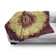 thumbnail image 3 of Purple Mandala Soft Flannel Fleece Throw Blanket, Pattern with Baroque Victorian Featured Old Fashion Effect Artwork, Cozy Plush for Indoor and Outdoor Use, 70" x 90", Maroon Yellow, by Ambesonne, 3 of 6