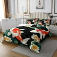 thumbnail image 3 of Erosebridal Retro Fish Coverlet Set Queen, Lotus Floral Bedding Set, Japanese Style Decor 3 Pieces, 3 of 5