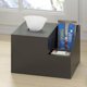 thumbnail image 1 of Soporte para caja de pañuelos - Organizador de mesita de noche multifunción cuadrado de bambú, caja de almacenamiento de pañuelos para dormitorio, baño, oficina; los compartimentos contienen iPad,, 1 of 6