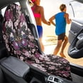 thumbnail image 4 of Chririnla Terry Cloth Car Seat Cover Machine Washable, Compatible with Truck Van, Bucket Seat Protector Fit for Sedan Vehicle, Purple Butterfly Floral 1 Pack, 4 of 7