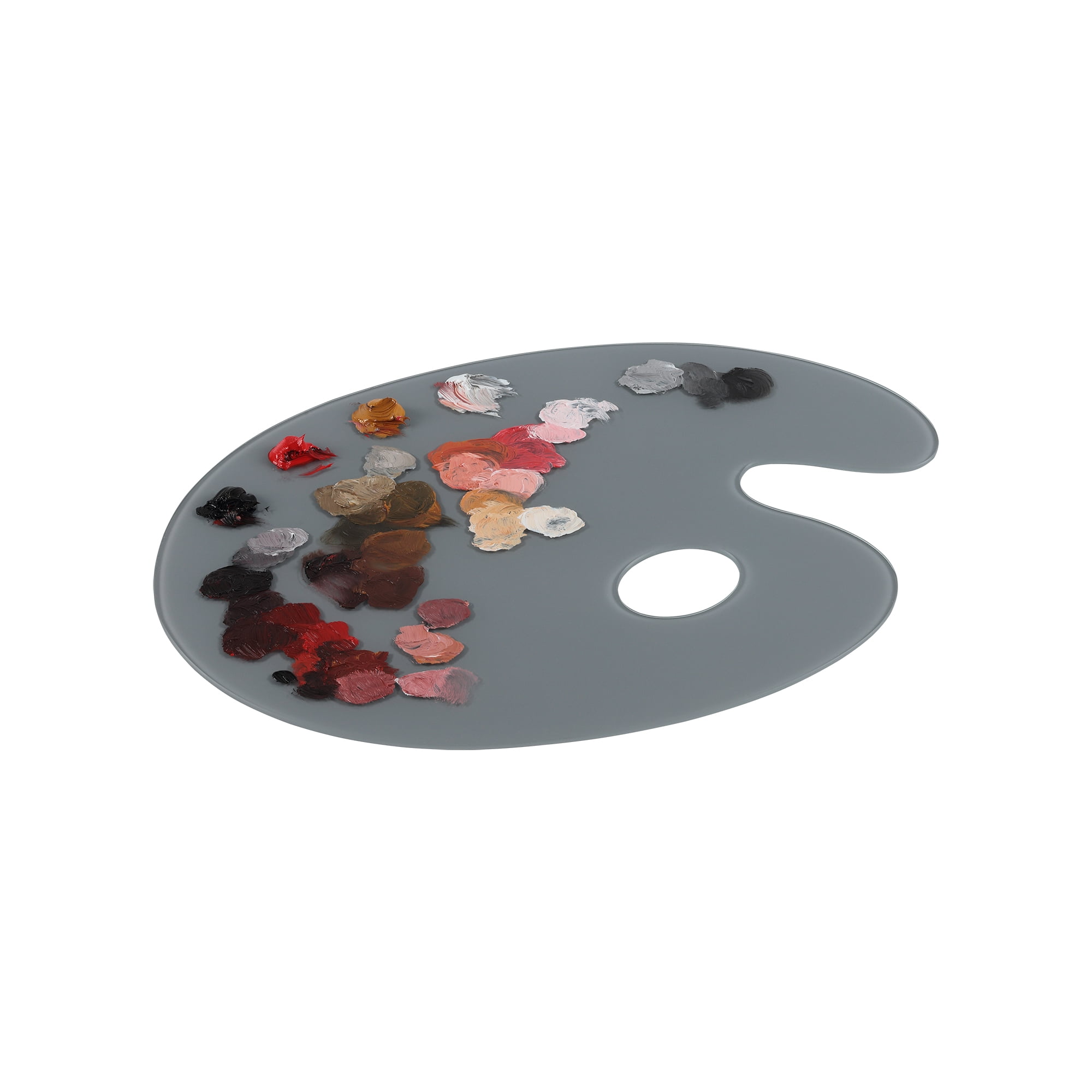 New York Central Grey Tempered Glass Palette 10x14" Oval – Scratch-Resistant, Easy-to-Clean Artist Palette for Precise Color Mixing, Reduced Glare, Solvent-Resistant