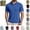 Blue, variant on Mfakffe Mens Polo Shirts Casual Short Sleeve Golf Tshirt Summer Big and Tall Lapel Collar Top Comfortable Cotton Tees (Light Green, XL)