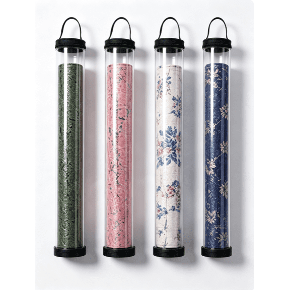 Clear PVC Mahjong Mat Storage Tube, Dual Zipper Carrying Bag with Handle, Transparent Long Cylinder Holder for Roll‑up Game Mat, Posters, Paintings，4Pcs