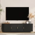 thumbnail image 2 of SESSLIFE 67" Fluted TV Stand for TVs up to 75", Modern Entertainment Center with Storage Cabinet and Sliding Tambour Doors, Curved Media Console for Living Room, Black, 2 of 7