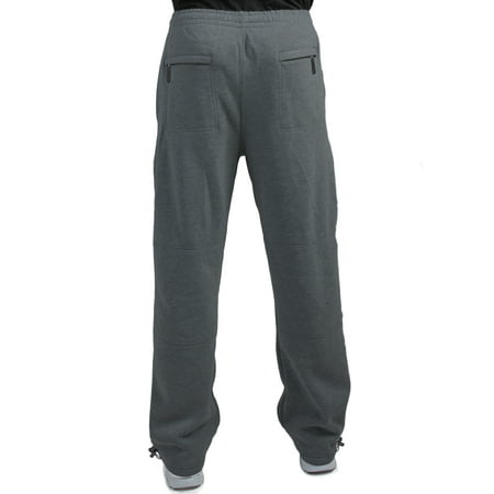 Vibes - Vibes Men's Big & Tall Cargo Zipper Pocket Sweatpants Adjustable Bungee Cord open bottom