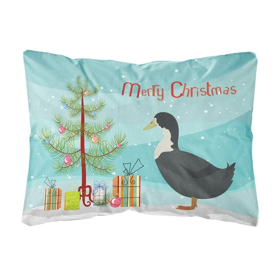 Carolines Treasures BB9229PW1216 Blue Swedish Duck Christmas Canvas Fabric Decorative Pillow, Teal, 12H x16W, multicolor