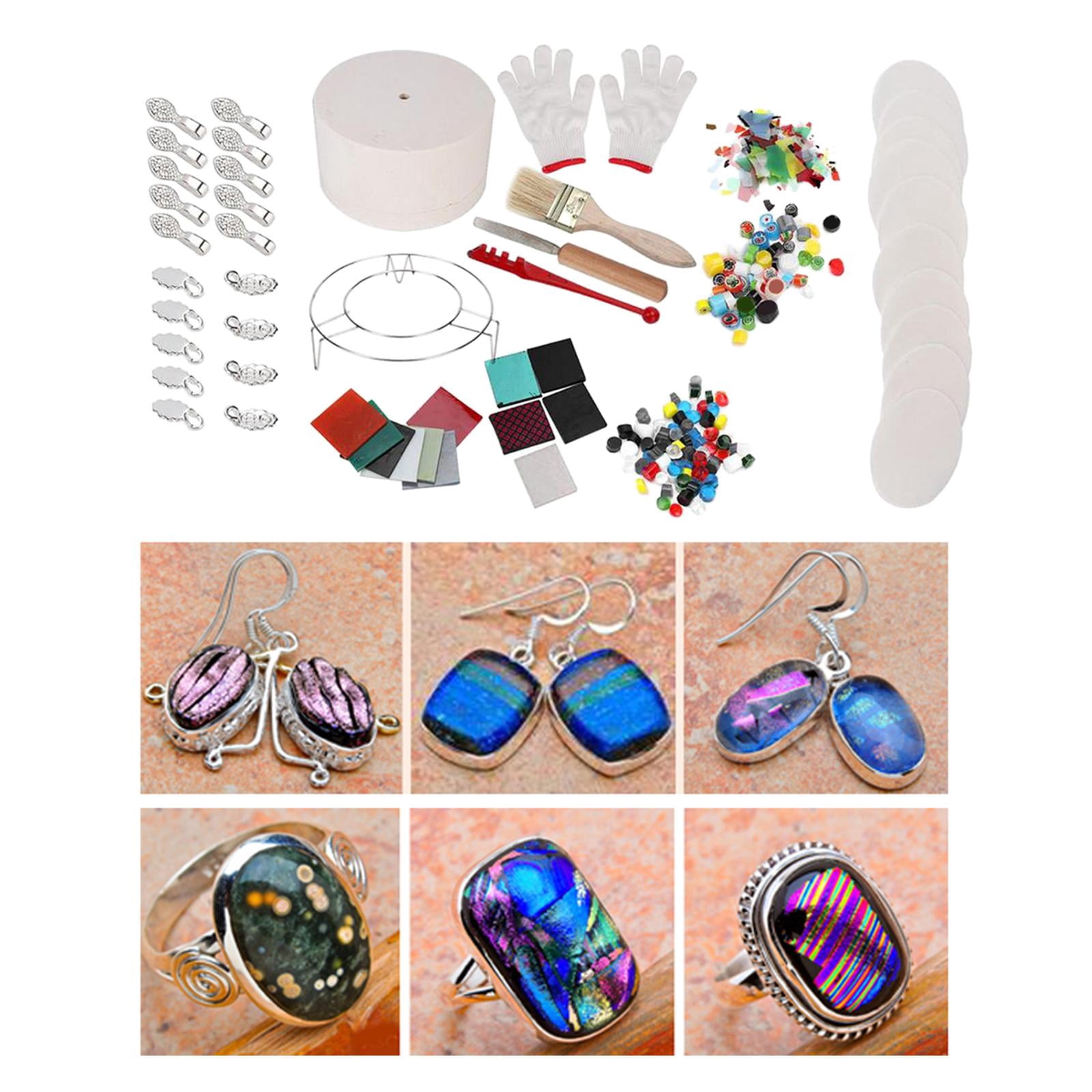 FVDPWYE Microwave Kiln Kits 14pcs Set Kunst und Skulpturen Fusing Glass Kilns Microwave Kiln Sewing DIY Jewelry Tools Kit Processing Jewelry Making