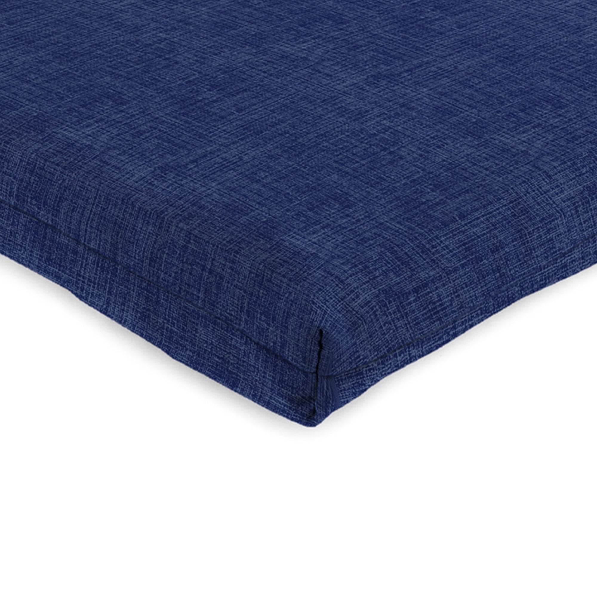 Jordan Manufacturing 44" x 21" Celosia Indigo Blue Crosshatch Rectangular Outdoor Chair Cushion with Ties and Hanger Loop