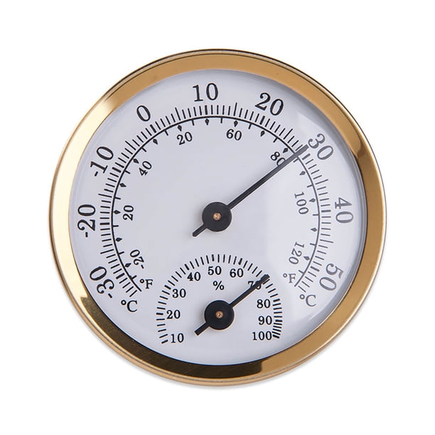 KDJ Wall Mounted Thermometer Hygrometer Indoor Outdoor Temperature Humidity Meter for Garden Greenhouse Office Room Home Aluminum Alloy 58mm Diameter