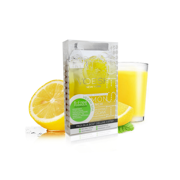 Voesh Deluxe Pedicur Lemon Quench Pedi in a Box 4 in 1 Kit - 3 Pack!