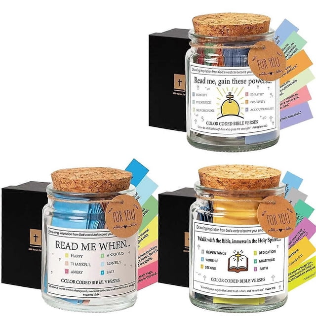 3PCS The Hope Jar Bible Verses Bible Verses In a Jar Glass Prayer Jar