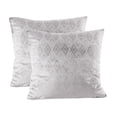 thumbnail image 2 of Home Soft Things Ikat Velvet 2 Piece Throw Pillow Cover Set - Silver - 26" x 26", 2 of 5