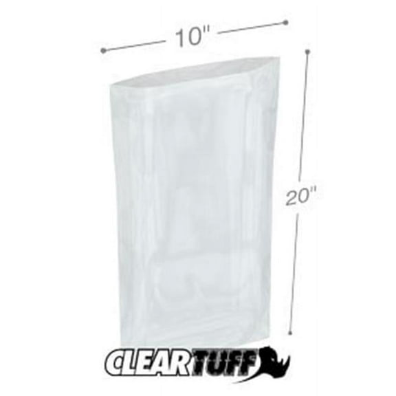 International Plastics PB21020 10 x 20 in. Clear Poly Bags, 0.002 Gauge - Case of 1000