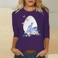 thumbnail image 1 of EGNMCR Easter T-Shirts Imprimés pour Femmes T-Shirts Graphiques T-Shirts pour Femmes Mode Femme Décontracté Noël Imprimé Col Rond Blouse Imprimée T-Shirt Manches 3/4 Blouses Femmes T-Shirts, 1 of 4