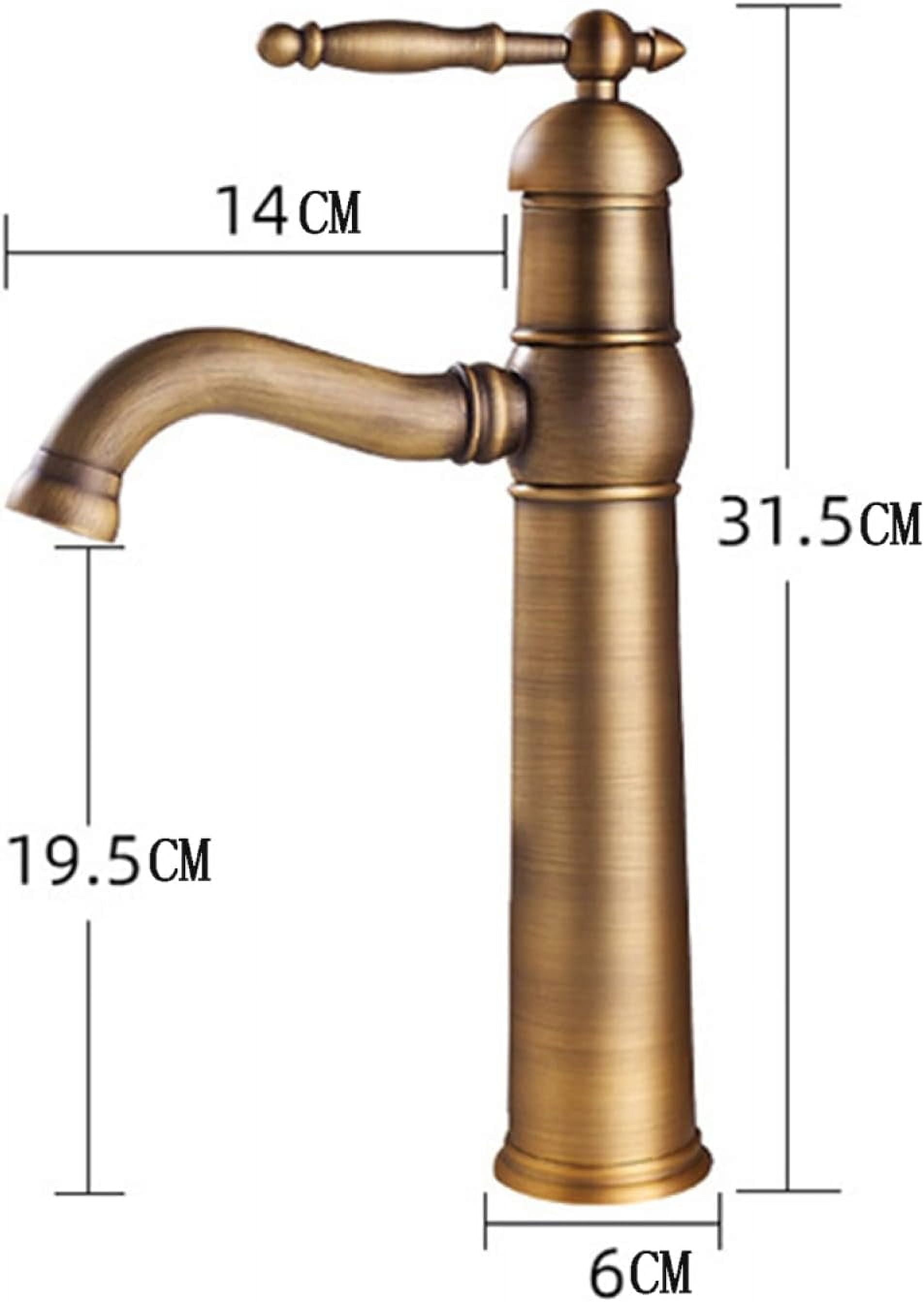 Vintage Bathroom Faucet, 360 Swivel Spout Antique Brass, Cold Hot Mixer Vintage Vanity Tap, Single Handle 1 Hole Bathroom Sink Faucet, Black B