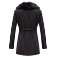 thumbnail image 5 of Giolshon Women's Faux Suede Leather Long Jacket Wonderfully Parka Coat with Faux Fur Collar, 5 of 6