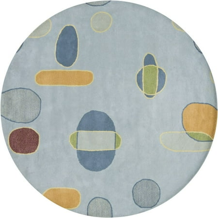 - Contemporary Lost Link Collection Area Rug in Blue-Orange and Oval, Rectangle, Round, Runner Shape