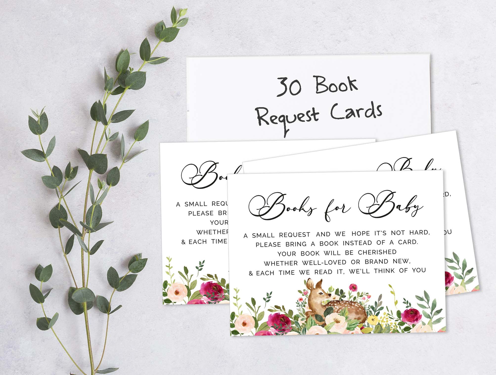 Inkdotpot 30 Books For Baby Shower Request Cards Bring A Book Instead Of A Card Deer Jungle Animals Oh Deer Baby Shower Invitations Inserts Games