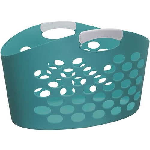 Mainstays Flex Oval 2 Bushel Hamper, Teal