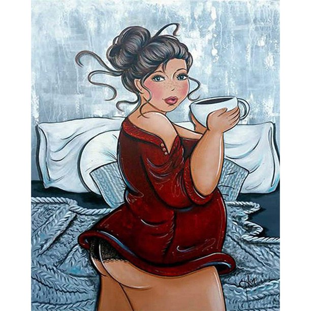 Cuadros Decorativos Kit de pintura de diamantes 5D mosaico de diamantes redondos completos de chica gorda DIY Ehuebsd Nuevos Originales