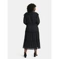thumbnail image 2 of Time and Tru Women's and Women's Plus Ruffle Tiered Midi Dress with Long Sleeves, Sizes XS-4X, 2 of 4
