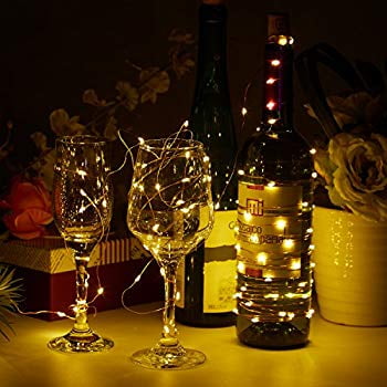 LED String Lights Party Warm White Table Decoration Batteries Include LED Moon Lights 20 Led Micro Lights On Silver Copper Wire for DIY Wedding Centerpiece 10-Pack