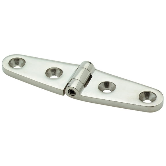 Attwood 66025-3 Stainless Steel Strap Hinges - Four Hole Standard, 4" Length