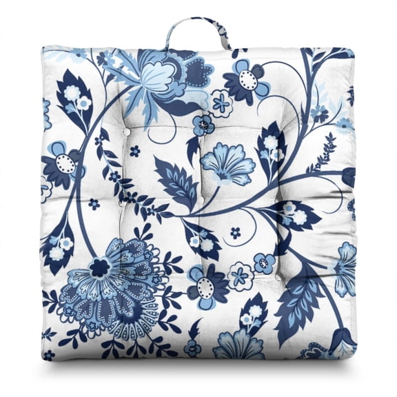 Nature Floral Pillow 22x22 Inch Boho Cushion, Floral & Leopard Print, Lightweight for Outdoor Gathering