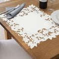 thumbnail image 3 of Decozen Dining Table Rectangle Lace Linen Placemats Set of 6, White, 14"x20" - The Darvin Collection, 3 of 8