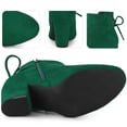 thumbnail image 4 of Unique Bargains Women's Round Toe Chunky Heels Ankle Booties Emerald Green (Size 5.5), 4 of 7