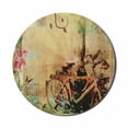 thumbnail image 1 of Bicycle Mouse Pad for Computers, Double Exposure Image Bikes in Urban Street Retro Swirling Floral Backdrop Effects, Round Non-Slip Thick Rubber Modern Mousepad, 8" Round, Multicolor, by Ambesonne, 1 of 2