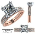 thumbnail image 3 of Princess Cut 8mm (3ct) Pure Brilliance Zirconia Solitaire W/Sides Engagement Ring 10k Rose Gold Size 6, 3 of 8