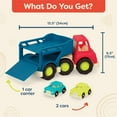 thumbnail image 5 of B. toys  Car Carrier Truck  Toy Car Carrier  2 Mini Cars  Toy Trucks for Toddlers, Kids  12 Months +  Happy Cruisers - Car Carrier, 5 of 7