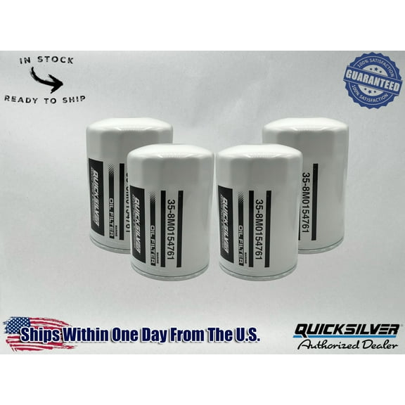Quicksilver Genuine OEM Authentic Oil Filters 35-8M0154761 4 Pack