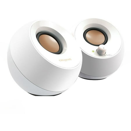 Creative Labs Creative Pebble Modern 2.0 USB Desktop Speakers (White)
