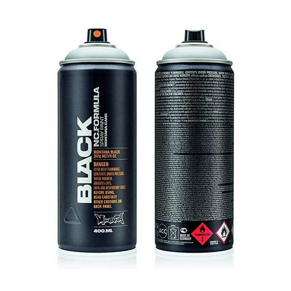 Montana Cans BLACK Spray Paint, 400ml, Outline Silver
