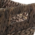 thumbnail image 5 of Casafield Set of 3 Oval Baskets with Handles - Espresso, Water Hyacinth Woven Storage Totes for Blankets, Laundry, Bathroom, Bedroom, Living Room, 5 of 7