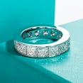 thumbnail image 4 of Silvago Jewel Princess Cut 3.2 Ct Diamond Wedding Band for Women's - Diamond Anniversary Gifts for Wife - 14k White Gold Over Diamond Band for Women's - Channel Set Women's Engagement Band, 4 of 8
