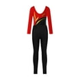 thumbnail image 4 of iiniim Kids Girls Gymnastics Dance Long Sleeve Leotard Jumpsuit with Leggings Pants Activewear Red&Black 8, 4 of 7