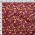 thumbnail image 3 of oneOone Cotton Poplin Burgundy Fabric Flower Watercolor Sewing Fabric By The Yard Print Diy Clothing Sewing 42 Inche Wide, 3 of 4