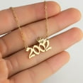 thumbnail image 4 of Soumake Number Pendant Year Necklace Crown Stainless Steel Exquisite Chain Women Necklace Birthday Gift Fashion, 4 of 8