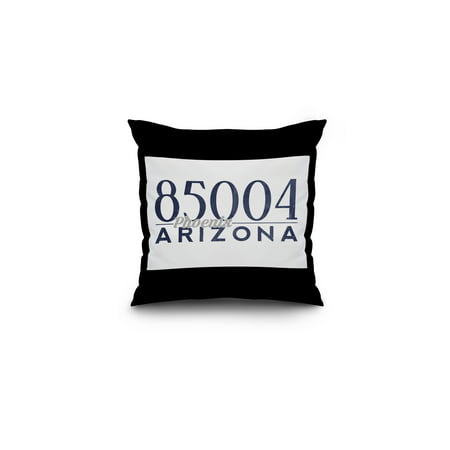 Phoenix, Arizona - 85004 Zip Code (Blue) - Lantern Press Artwork (16x16 Spun Polyester Pillow, Black