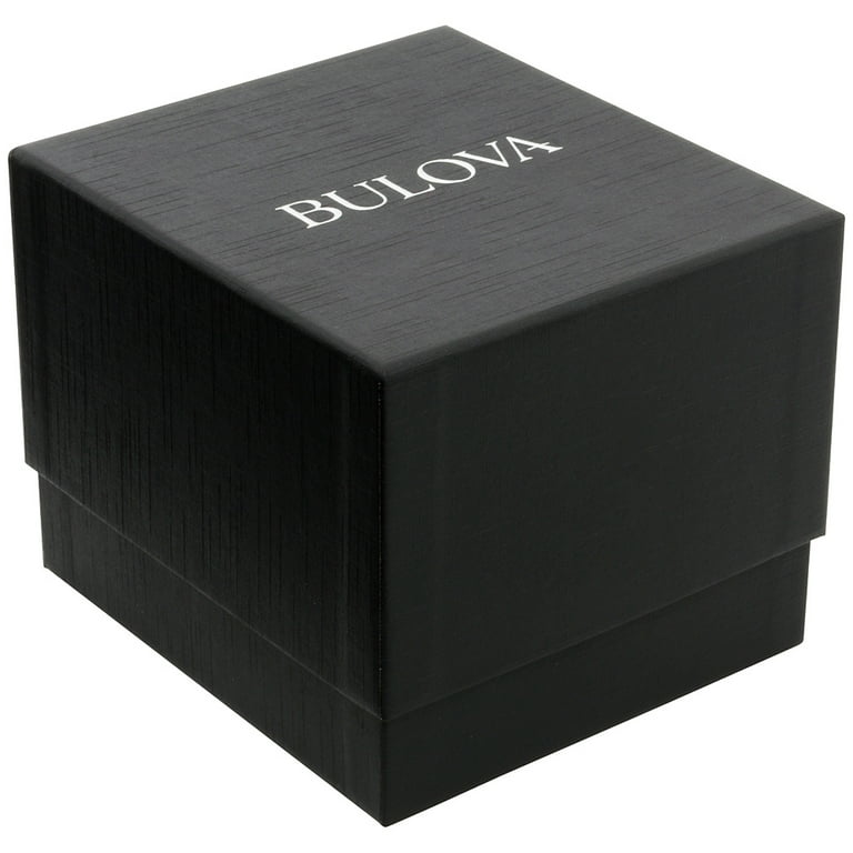 Bulova Men s Diamonds Black Dial Yellow Gold Plated Steel Bracelet